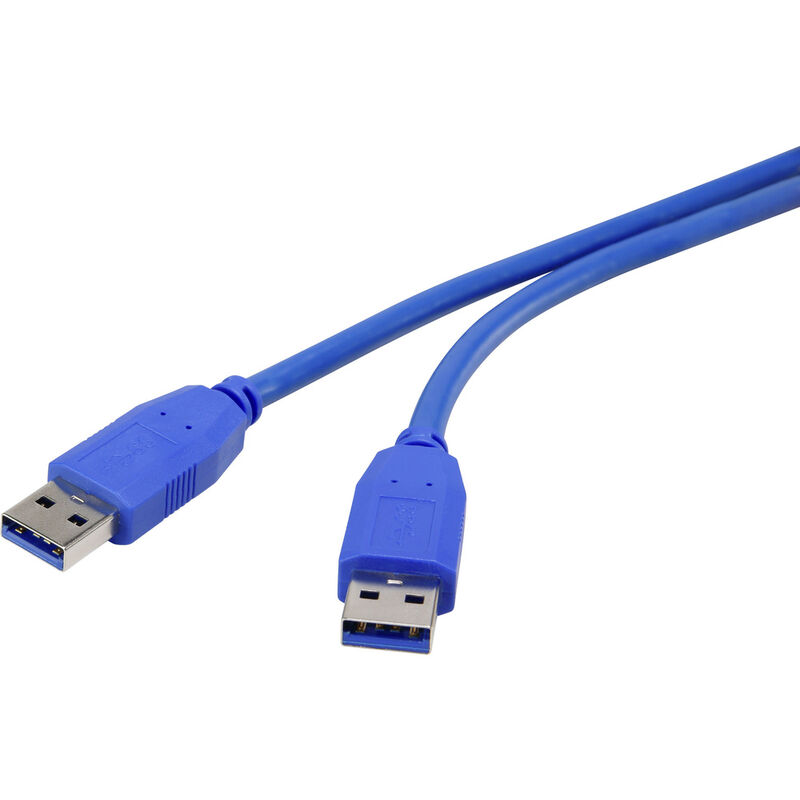 USB-Kabel usb 3.2 Gen1 (usb 3.0 / usb 3.1 Gen1) usb-a Stecker, usb-a Stecker 1.80 m Blau v - Renkforce