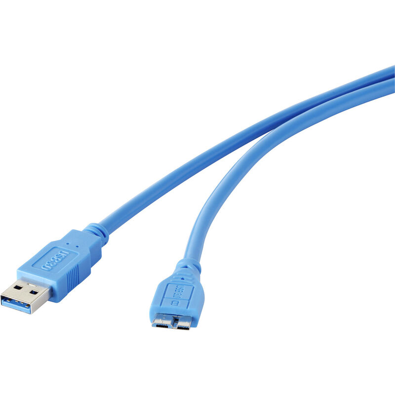 USB-Kabel usb 3.2 Gen1 (usb 3.0 / usb 3.1 Gen1) usb-a Stecker, USB-Micro-B 3.0 Stecker 1.0 - Renkforce