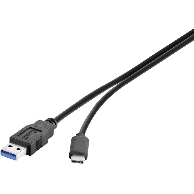 USB-Kabel usb 3.2 Gen1 (usb 3.0 / usb 3.1 Gen1) usb-a Stecker, usb-c® Stecker 1.80 m Schwa - Renkforce