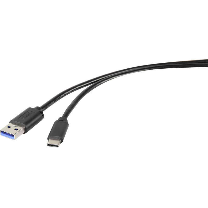 USB-Kabel usb 3.2 Gen1 (usb 3.0 / usb 3.1 Gen1) usb-a Stecker, usb-c® Stecker 0.30 m Schwa - Renkforce