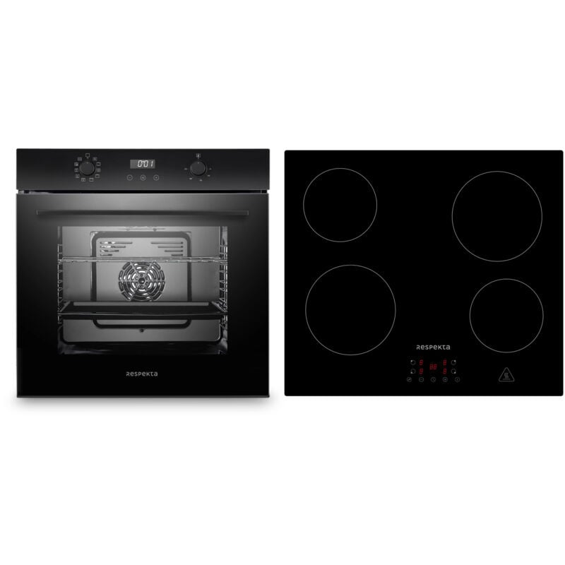Respekta - Backofen Herd Kochfeld Glaskeramik Herdset Einbau Set autark rahmenlos