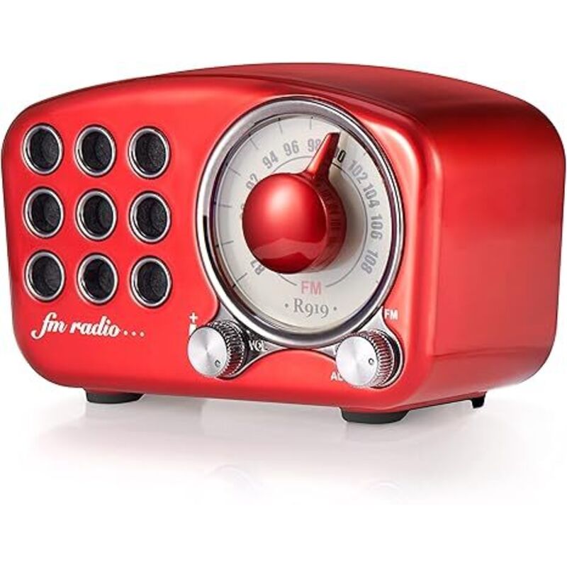 Retro Bluetooth Lautsprecher, Vintage Radio-FM Radio mit Old Fashioned Classic Stil, starke Bass Verbesserung, laute Lautstärke, Bluetooth 5.0