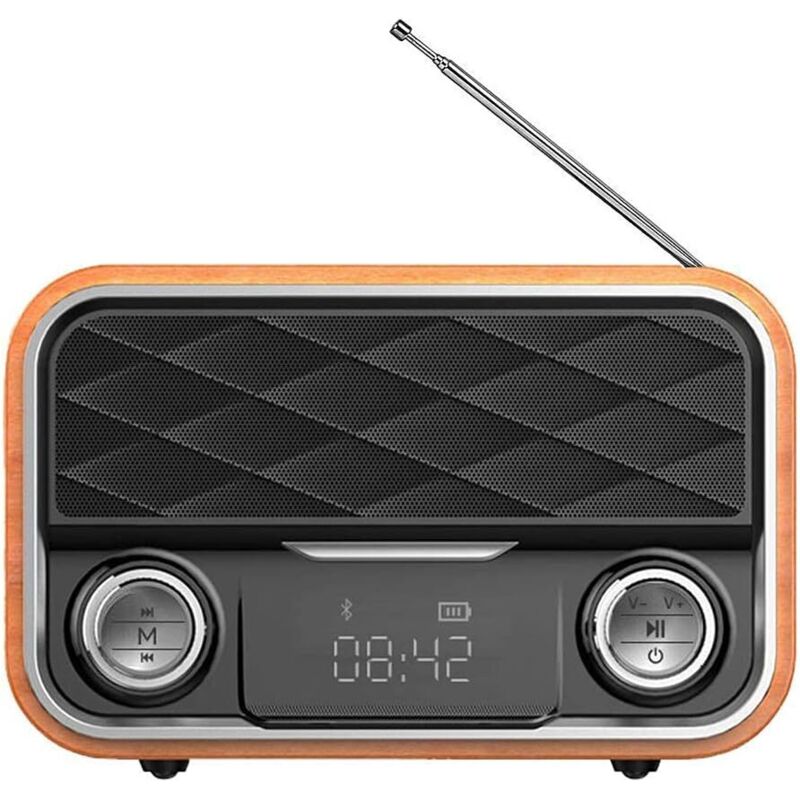 Retro-Bluetooth-Radio mit AUX/FM, Notfallradio mit Antenne, klarer Klang, tragbarer Bluetooth-Lautsprecher, Hochleistungs-Bluetooth, kompatibel mit
