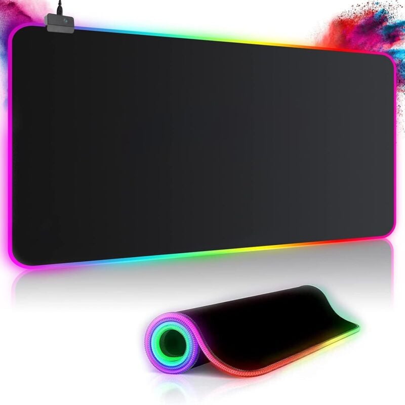 RGB-Gaming-Mauspad (800 x 300 mm), wasserdicht, rutschfest, verschleißfest für Computer, PC