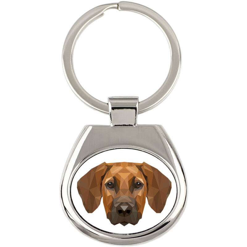 Rhodesian Ridgeback, Afrikanischer Löwenhund - geometrischer Schlüsselanhänger mit Foto und Aufschrift Art-Dog