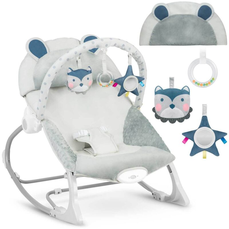 Ricokids Babywippe mit Vibrationsfunktion – grau