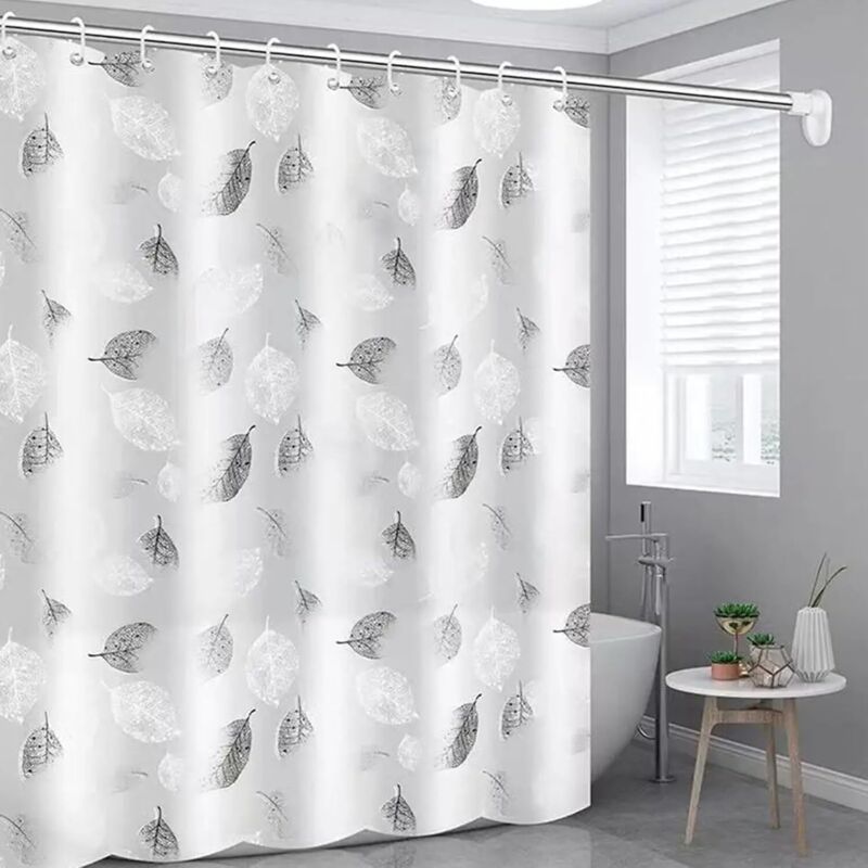 Rideau de Douche, Rideau de Baignoire, Rideau Douche Anti Moisissure, Imperméable, mit 12 Häkeln, ideal für Familien, Schlafzimmer, Hotels, Motif