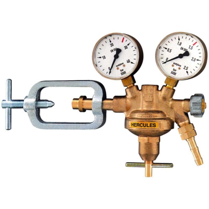 Riegler - Flaschendruckregler, 200 bar, Acetylen, Arbeitsdruck 0 - 1,5 bar