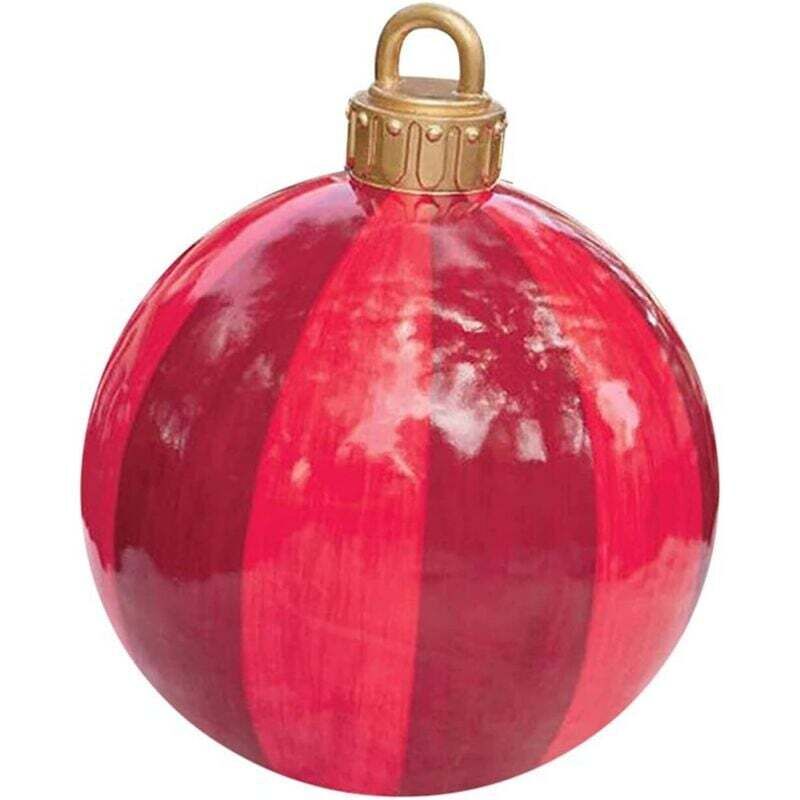 Riesige 60 cm Weihnachtskugel, transparente Kugel, aufblasbare Riesen-Weihnachtskugel, aufblasbare, dekorierte Weihnachtskugel für den Außenbereich,