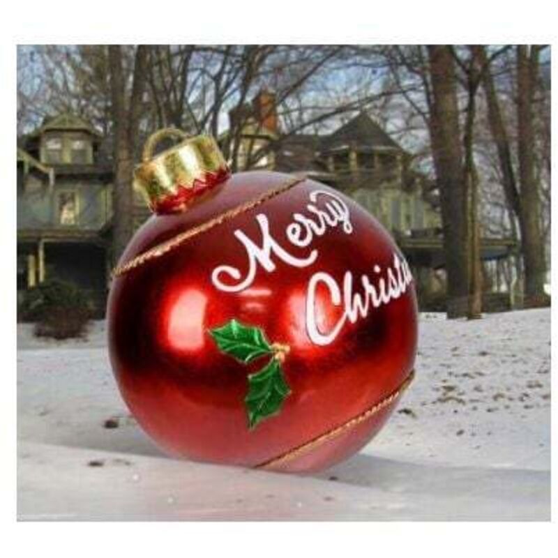 Riesige 60 cm Weihnachtskugel, transparente Kugel, aufblasbare Riesen-Weihnachtskugel, aufblasbare Weihnachtskugel für draußen,