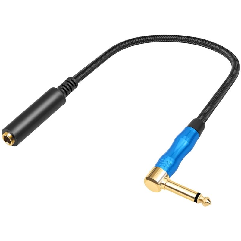 Right Angle 6.35mm TRS Stereo Male zu Weiblich Audio Kabel Gitarren-Verlängerungskabel für Verstärker Kopfhörer Right Angle TRS Stereo Male zu