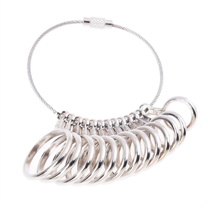Tlily - Ringgrößenmesser aus Zinklegierung, Juwelier-Größenmessgerät, US-Größe: 1–13