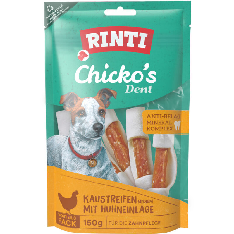 Hundesnacks Huhn Medium Chicko Dent 150 g Snacks - Rinti