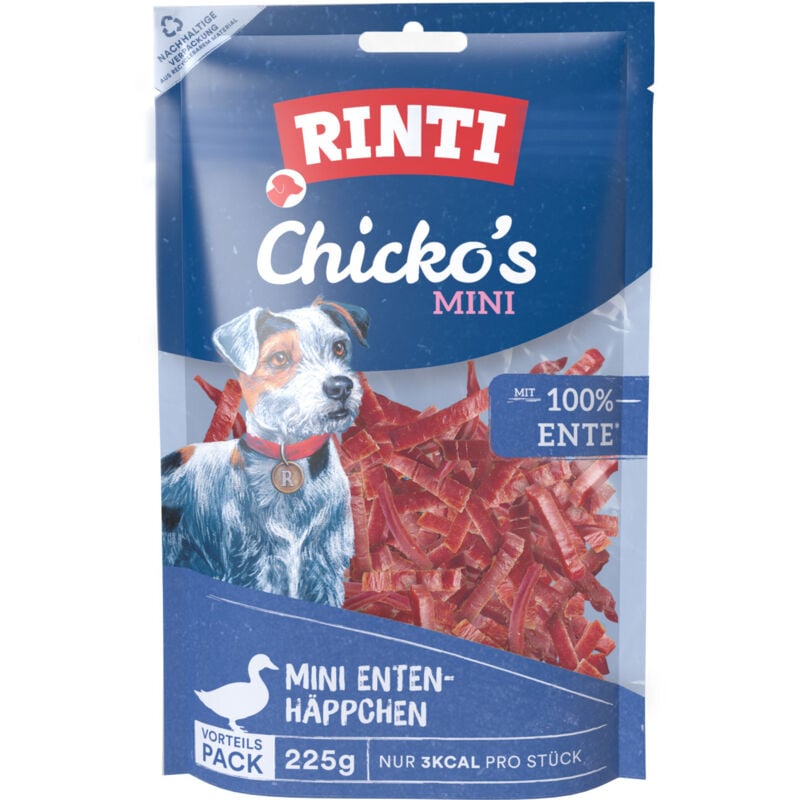 Chicko Mini Hundesnack Ente -Vorratspack 225 g Snacks - Rinti