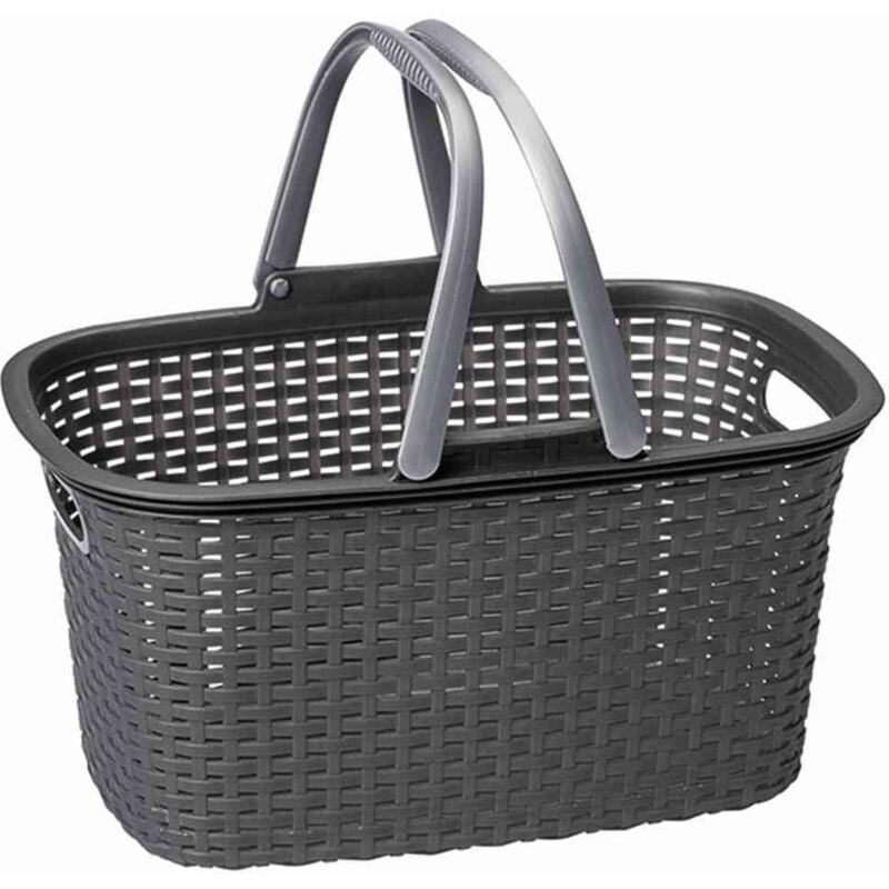 Einkaufskorb 'Rattan' Kunststoff mit 2 Griffen