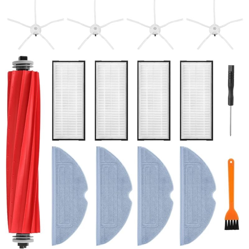Roborock s7 Zubehör Ersatzteile für Roborock S7 S7+ Roborock S7 MaxV, S7 MaxV Plus, T7 Plus, T7S Plus, 1 Set Walzenbürste, 4 HEPA-Filter, 4