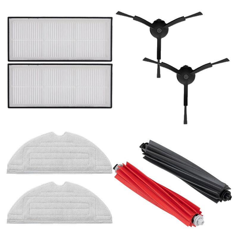 Roborock S8/S8+/S8Pro Ultra/Q8 Max/Q8 Max+/Q5 Pro Kehrroboter Kehrroboter Kehrroboter Zubehör 1 Paar Doppelwalzen-Hauptbürsten, 2 Tücher, 2 Filter, 2