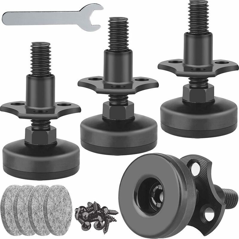 Robuste Möbel-Nivellierfüße, verstellbare Nivellierfüße für Schränke, Sofa-Tische, Stühle, unterstützt 1500 lbs, 3/8-16 T-Nut-Set, große Basis –