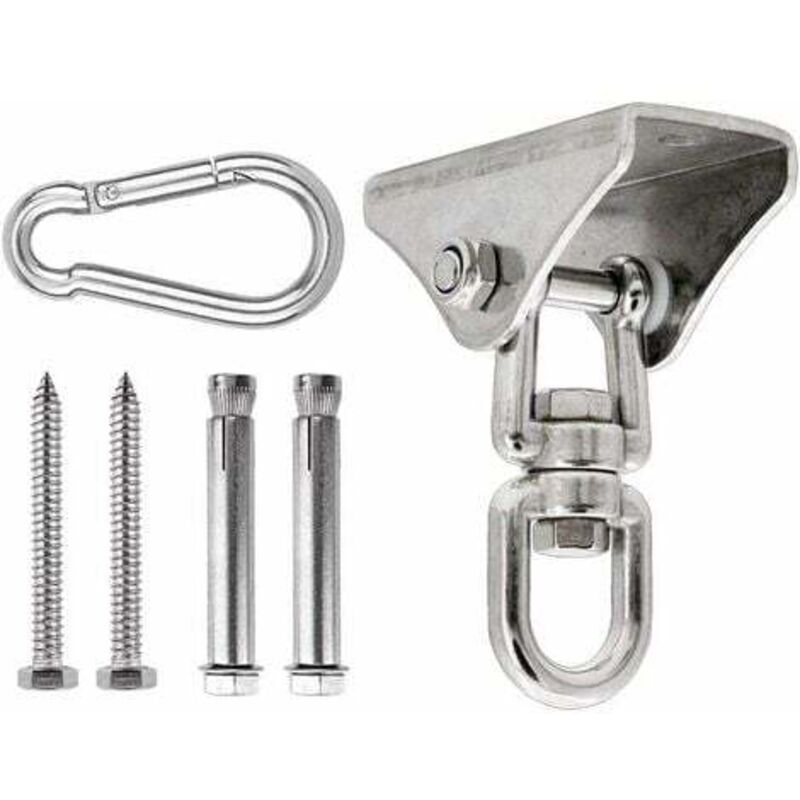 Robuster Deckenhaken aus Edelstahl, 350 kg, 360° drehbar, Aufhängehaken, Deckenmontagehaken für Hängesessel, Boxsack, Hängematte, Yoga