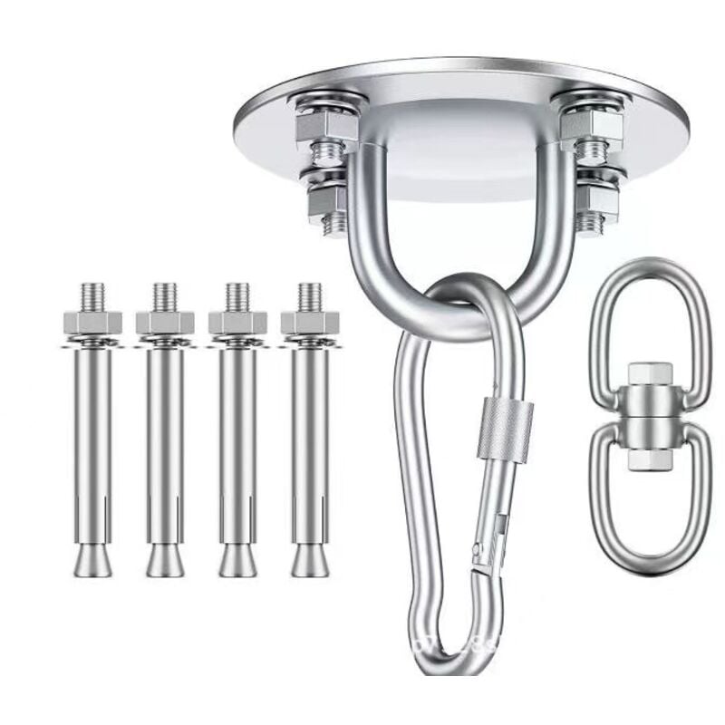 Gabrielle - Robuster Deckenhaken aus Edelstahl, 360° drehbar, Aufhängehaken für Schaukel, Yoga-Handtuch, Boxsack, Hängematte, Hängesessel, Tragkraft