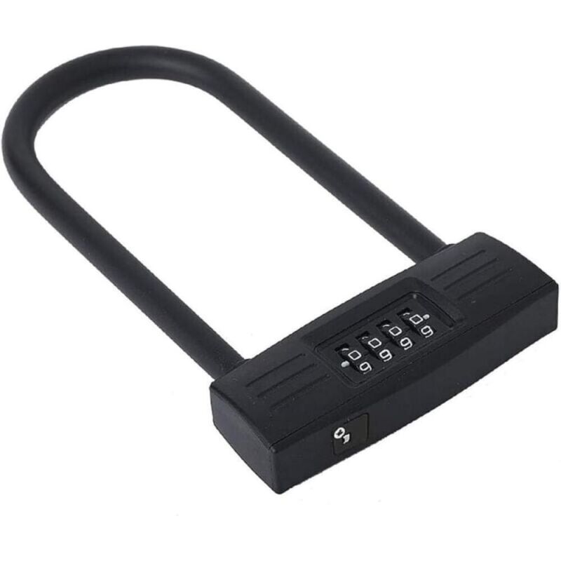 Robustes Bügelschloss, 4-stelliges Zahlenschloss mit Passwort, Fahrrad-Bügelschloss mit Fahrradkombination, Fahrrad-Bügelschloss für Zuhause, Schule,