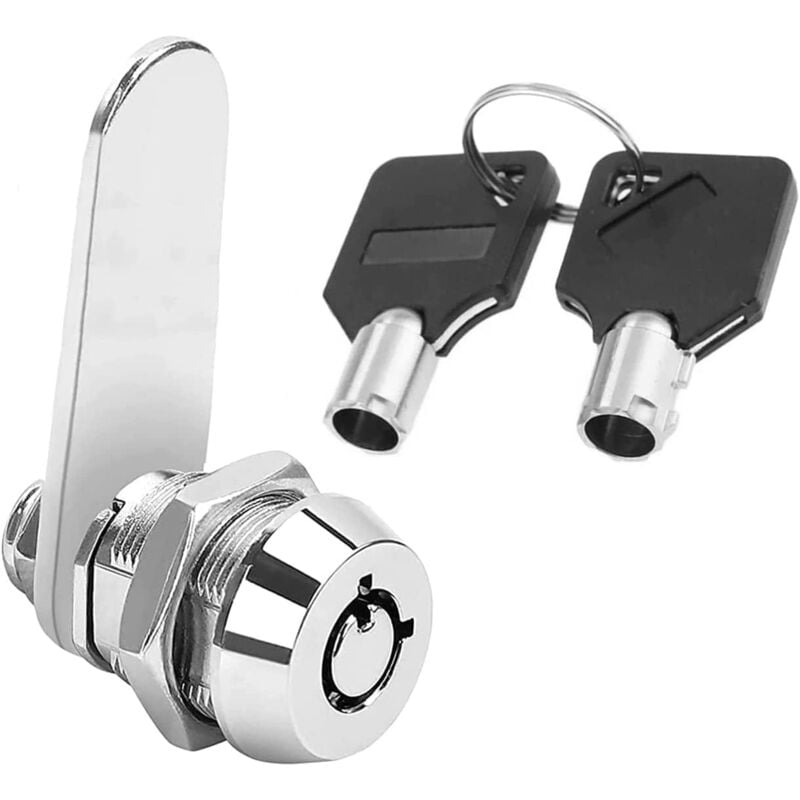 Ersandy - Rohrnockenschloss mit Gewinde, Zylinderschloss, Briefkasten-Sicherheitsschloss für Tür, Schublade, Schrank, Briefkasten mit Schlüsseln