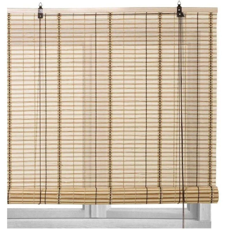 Trade Shop Traesio - Trade Shop - Jalousie Bambus 150x200cm Rollladen Markise Verdunkelung -