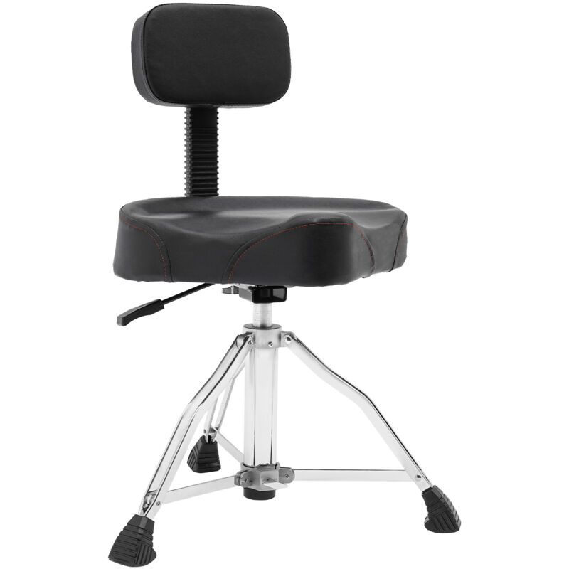 Rollhocker, drehbarer Hocker mit Rollen, höhenverstellbar, Bürostuhl mit Rückenlehne, Schminkhocker, Arbeitshocker, Bürostuhl, Sitzhocker (schwarz)