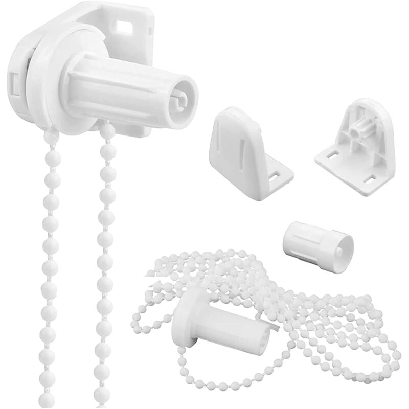 Bluedeer - Rollo Ersatzteile, Rollo Halterung Fenster für Rollos Klemmhalter mit Kette, Weiß, pvc, Kunststoff, Innenmontage, Badezimmer, 4 Teile, B0