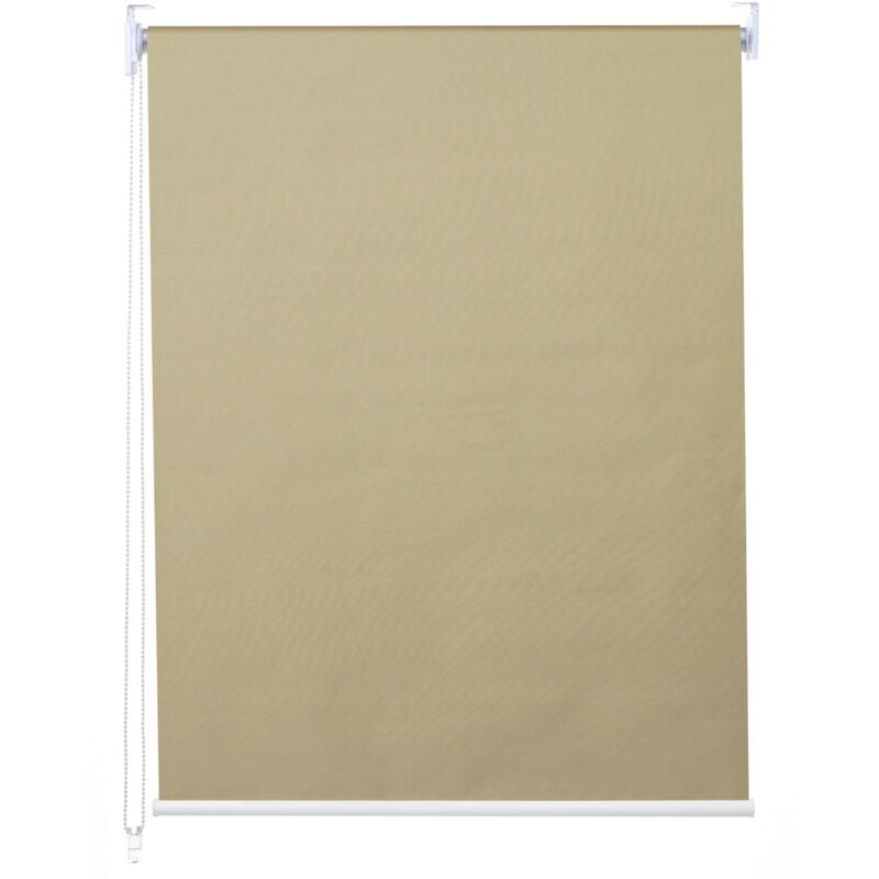 Rollo HHG-262, Fensterrollo Seitenzugrollo Jalousie, Sonnenschutz Verdunkelung blickdicht 50x160cm beige