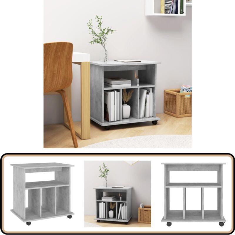Vidaxl - Rollschrank Betongrau 60x45x60 cm Holzwerkstoff - Rollcontainer - Bürobedarf - Schreibtischaccessoires - Stauraum - Regal