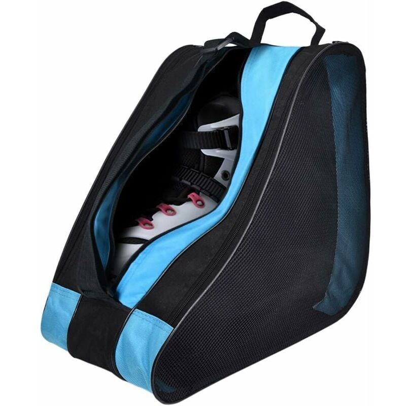 Rollschuhtasche, Schlittschuhtasche für Kinder, Unisex-Skatetasche mit Griffen und verstellbarem Riemen für Eishockey-Schlittschuhe, Blau Mumu