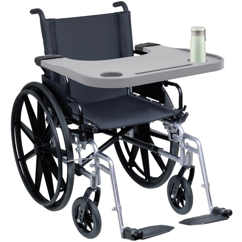 Rollstuhl-Tablett Rollstuhl-Tablett Tablett zum Auflegen auf den Schoß mit Getränkehalter Abnehmbar mit Platz für ein Telefon