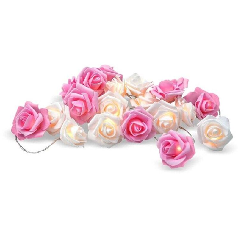 Romantische Lichterschleife - Rosen - 20 LED-Lichter