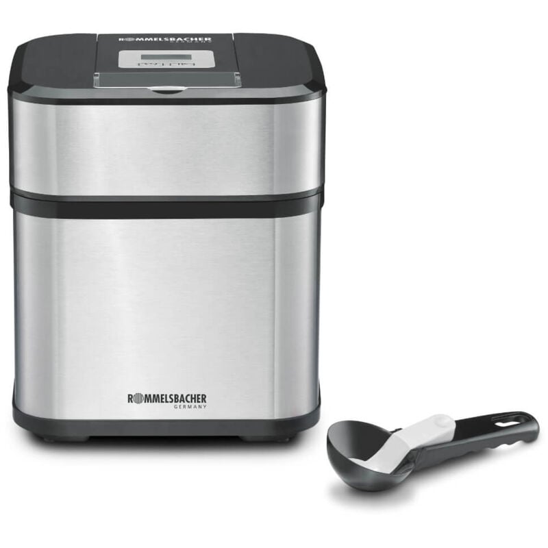 Rommelsbacher - im 12 Eismaschine Traditionelle Speiseeismaschine 1,5 l Schwarz, Edelstahl