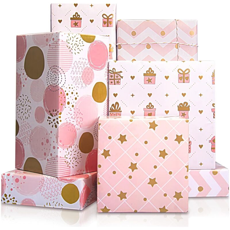 Rosa Geschenkpapier, Geschenkpapier für Geburtstage, Geschenkpapier für Mädchen, Geschenkpapier für Geburtstage, Feiertage, Hochzeiten, Weihnachten,