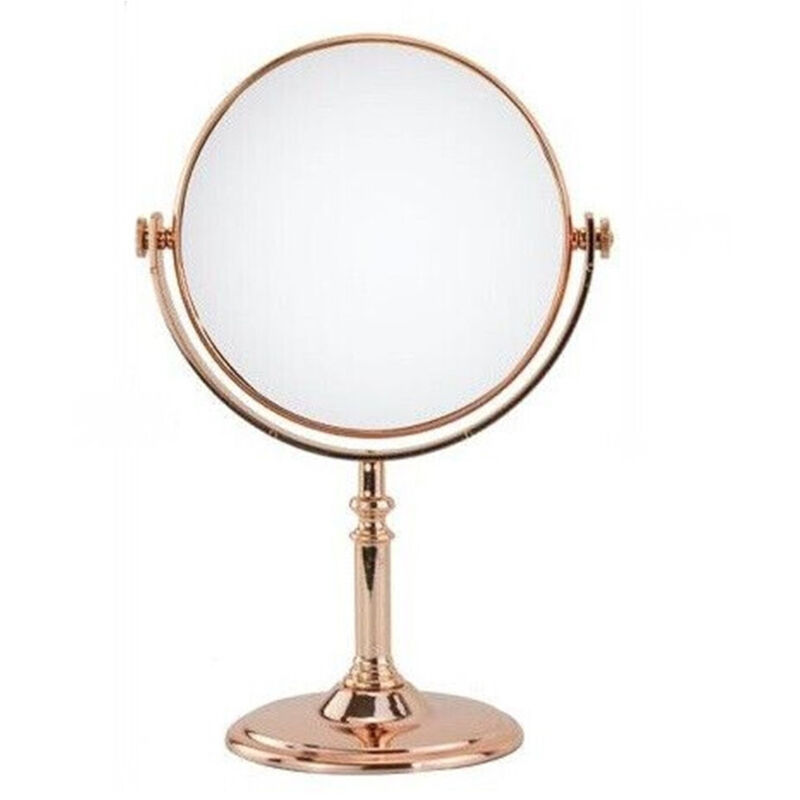 Trade Shop Traesio - Trade Shop - Spiegel, drehbar, Tisch, Make-up, Make-up, Badezimmer-Accessoire, Roségold, Damen, 20,3 cm, 69415 -