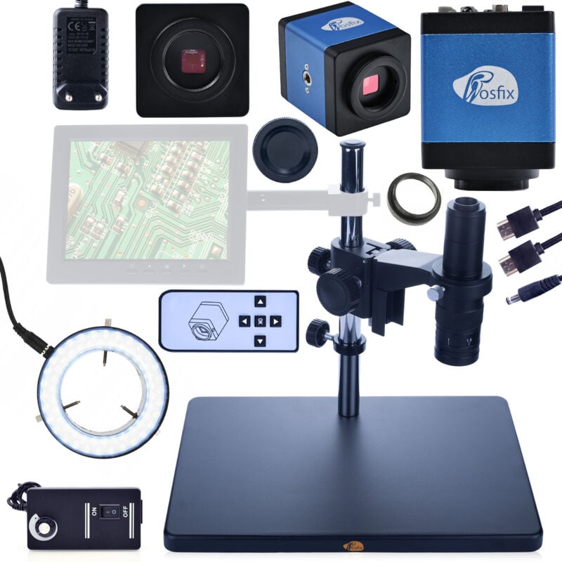 Rosfix Earth Pro MCEP-0,5X Digitalmikroskop + Scorpius Pro Kamera KMSP-HDMI-USBI + Beleuchtung + Draco Blue Kamera