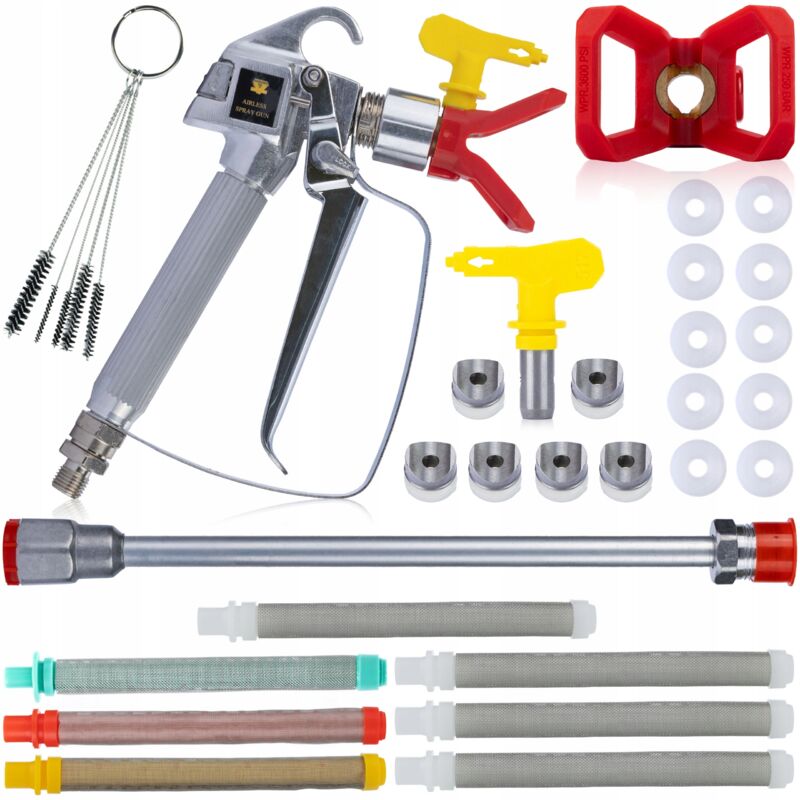 Rosfix-Lackierpistole für das Gerät mit einer 517-Düse + 50-cm-Lanze + Zubehörsatz (Filter, Bürsten – Pfeifenreiniger, Düsenabdeckung, Dichtungen,