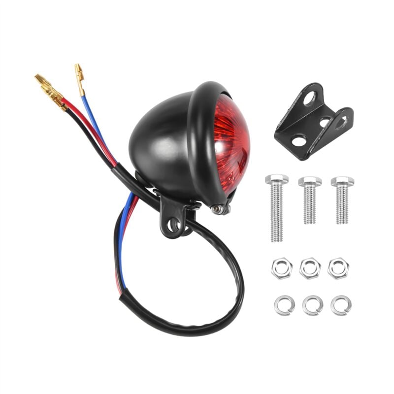Tlily - Rot 12 v Led Schwarz Einstellbare Cafe Racer Stil BremsrüCklicht MotorräDer Motorrad Bremse RüCklicht für Chopper