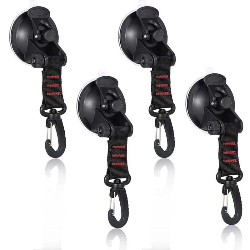 Rot - 4 Stück Saugnapf-Anker, Anker-Saugnäpfe, Hochleistungs-Saugnapf-Anker mit Zurrhaken-Halterung, Saugnapf-Befestigungshaken, Saugnapf-Markise für