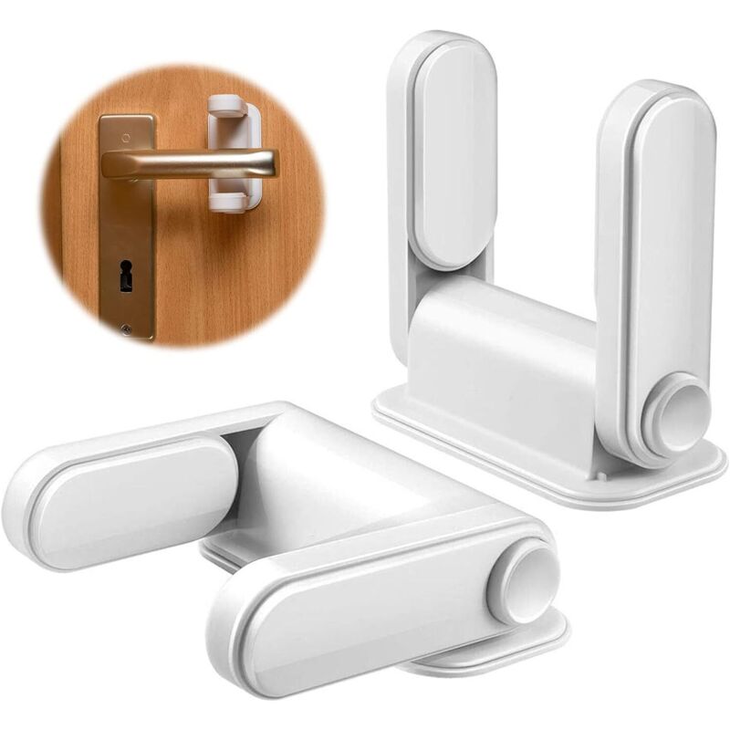 ZVD - Rotatable Window Baby Lock Kids 2 Pieces Children Safety Window Door Safety Lock Lever To Lock Doors And Windows Prevent The Door From Opening