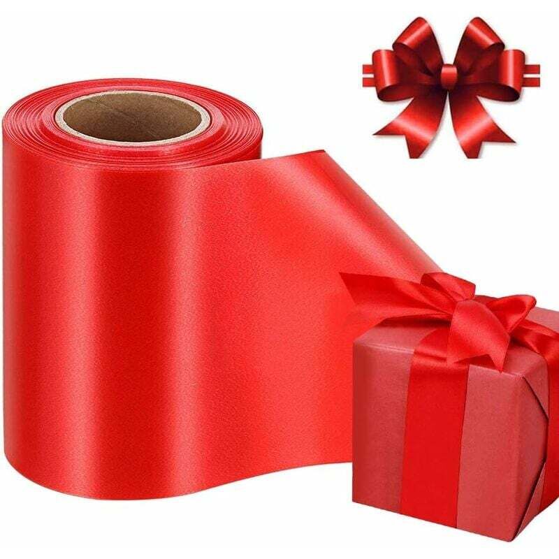 Rotes Geschenkband, breites Satinband für Bastelkränze, Riesenschleifen, Weihnachtsbaum-Kuchendekoration, Hochzeit, Geburtstag, Weihnachtsbänder zum