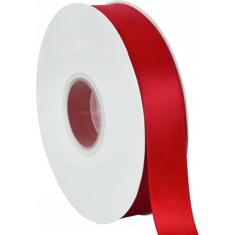 ROTES SATINBAND 2,5x45m für Geschenke, Weihnachtsband, Satin