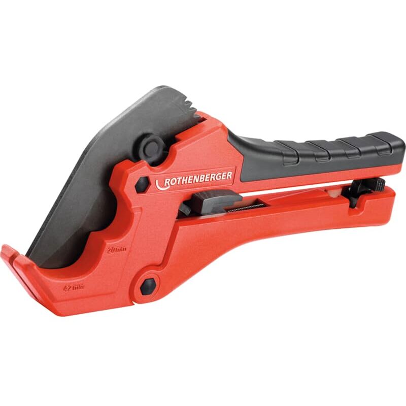 Rocut 42 twin cut Kunststoffrohrschere 0 - 42 mm Schnitte ( 1000003011 ) zum Trennen von pe / msr / pex / pb / pvc / ppr Rohren - Rothenberger