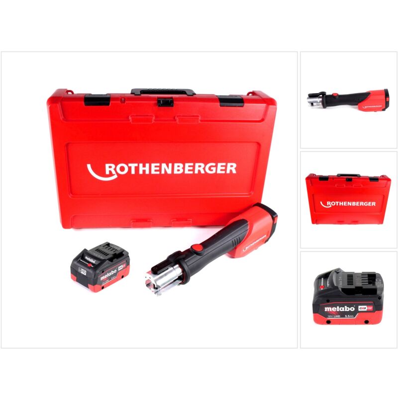 Rothenberger ROMAX 4000 CAS Akku Pressmaschine 18 V 34 kN + 1x Akku 5,5 Ah + Koffer - ohne Ladegerät