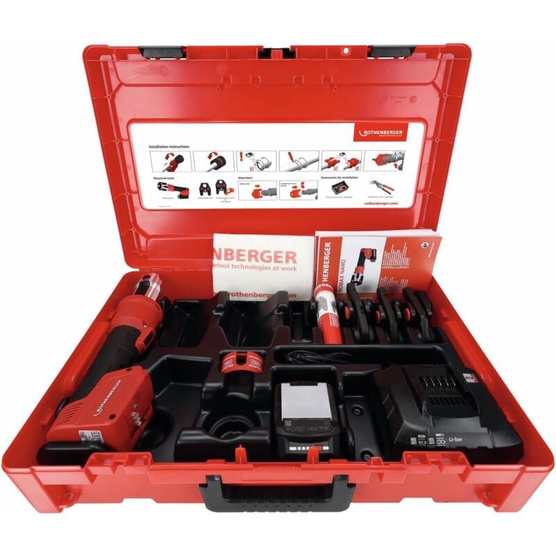 Rothenberger - romax nano iJAWs Set, th, 16-20-26mm, cas, 1x 2,0 Ah und Ladegerät im rocase
