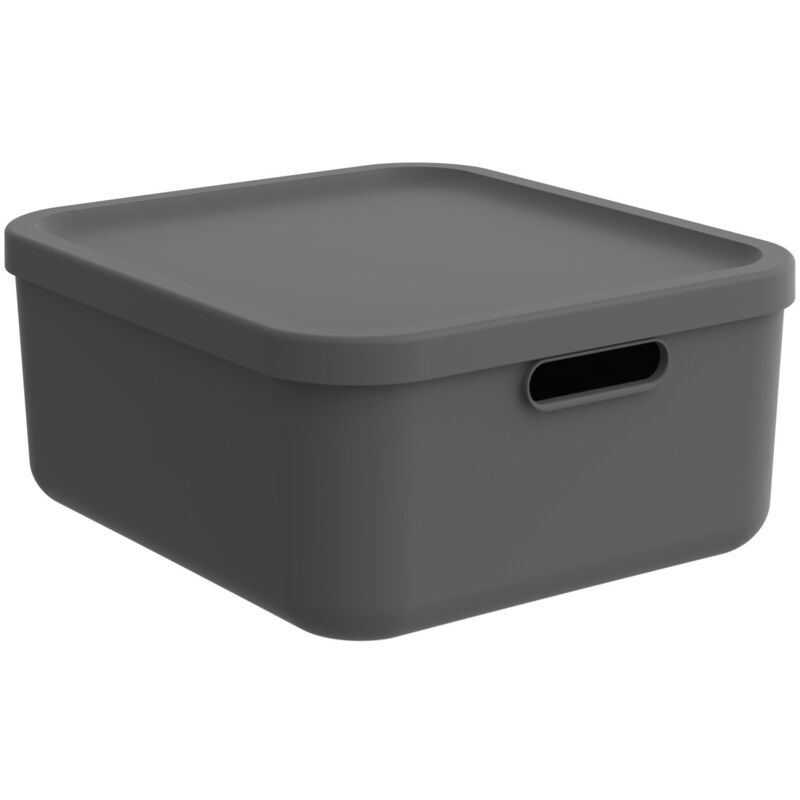 Aufbewahrungsbox 20 l Albula anthrazit inkl. Deckel - Rotho