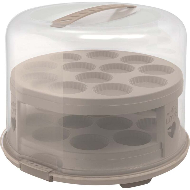 Tortenglocke Fresh xl mit Trays 26 cm inkl. zwei Einsätzen meadow rose - Rotho