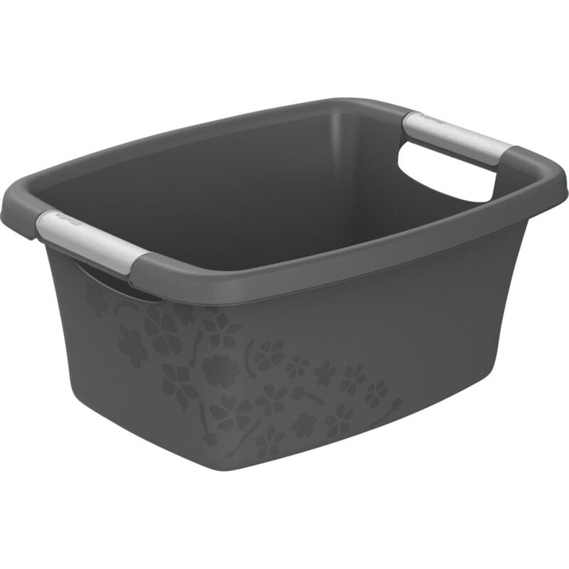 Rotho - Wäschewanne Flowers 12 l Wäschekorb Wäschesammler Griffe Wäsche Korb Box